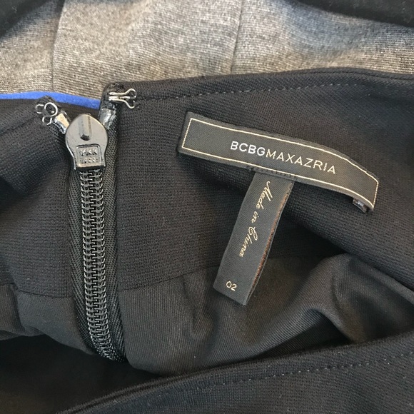 BCBG Maxazria Dress Size 2 EUC  Black Gray Blue color block - Picture 8 of 9